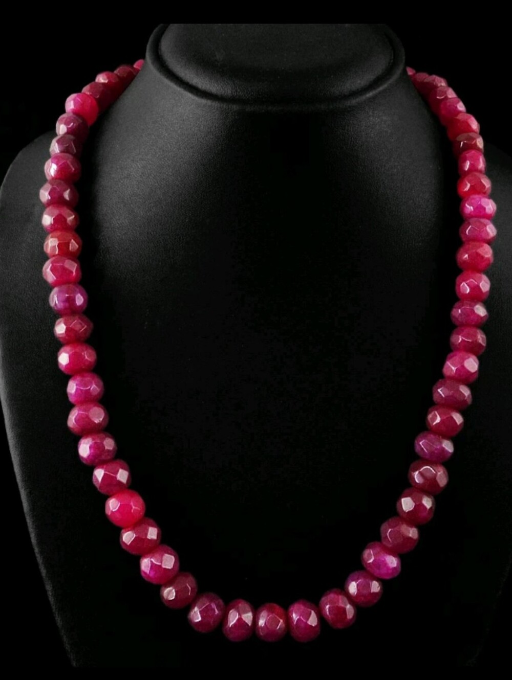 Handcrafted Faceted Ruby Bead Necklace